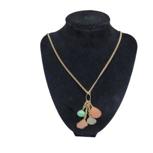 😊Torrid Peach Coral Teal Green Teardrop Pendant Necklace